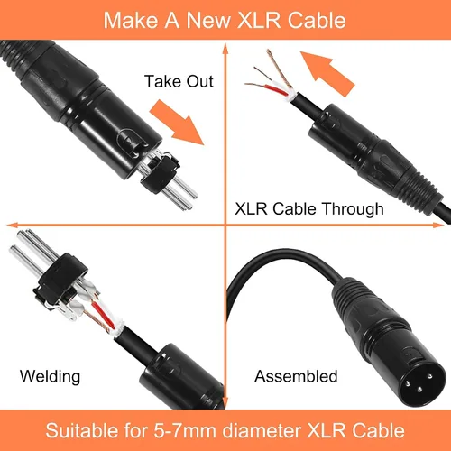 Miniatura 4 de DIANN 10pcs 3 Pin XLR Audio Jack Micrófono Conector - 5 Macho y 5 Hembra XLR Conectores