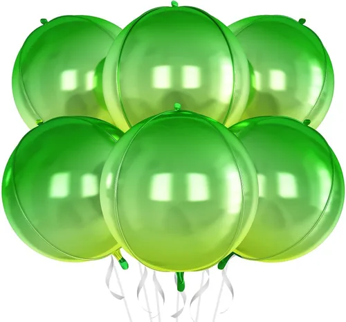 Miniatura 43 de 6 globos redondos negros de aluminio, globos redondos gigantes 4D, globo negro metálico de 22 pulgadas para Año Nuevo, cumpleaños, boda, graduación