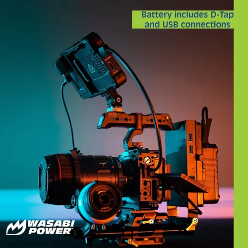 Miniatura 3 de Wasabi Power Batería recargable de iones de litio con bloqueo en V (99 Wh, 14.4 V, 6900 mAh) para videocámara de difusión, compatible con cámaras