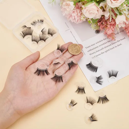Miniatura 3 de PH PandaHall 20 pestañas de seguridad, 5 tamaños, pestañas de ganchillo rellenas de plástico, pestañas negras, accesorios de maquillaje de ojos