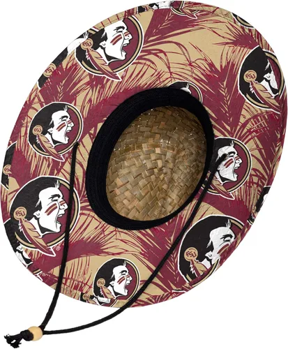 Miniatura 3 de FOCO - Sombrero de paja con logotipo de equipo universitario de NCAA y estampado floral para hombre TEAM LOGO