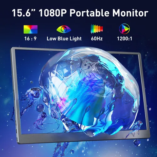 Miniatura 2 de cocopar Monitor portátil de 15.6 pulgadas 1080P 60Hz 60% sRGB IPS Monitor de viaje con USB-C HDMI pantalla portátil para laptop MacBook Surface PC