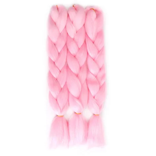 Miniatura 4 de Extensiones de cabello trenzado rosa de alta calidad, paquete de trenzas gigantes para trenzas de caja, cabello de ganchillo de un solo