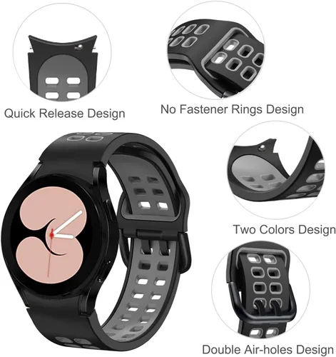 Miniatura 2 de Threeeggs Correa sin brecha para Samsung Galaxy Watch 7 6 5 4, 0.787 pulgadas, bandas de repuesto de liberación rápida para 5 Pro Band 1.772 in/4