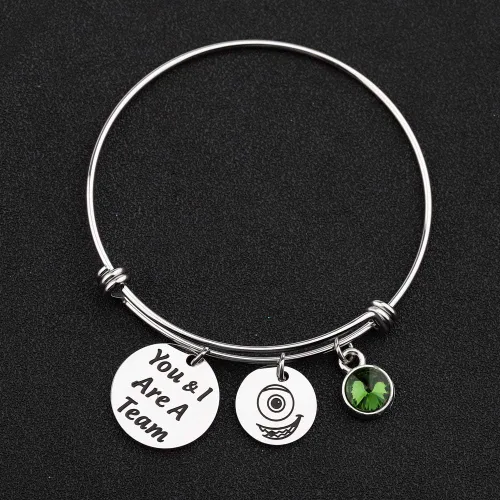 Miniatura 5 de KUIYAI Sulley and Mike Inspired You and I are A Team Bracelet with Monster Charm Fan Movie Team Gift Best Friend Metal