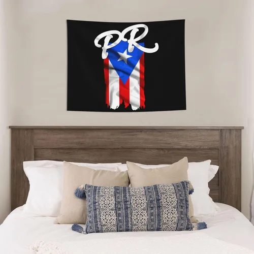 Miniatura 5 de Tapiz decorativo para pared, diseño de bandera de Puerto Rico Pr Puerto Rico Boricua Pride 2, tapiz para colgar en la pared, manteles de arte hippie