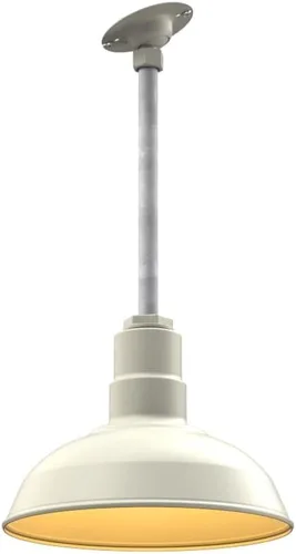 Miniatura 19 de Steel Lighting Co. El Segundo - Lámpara de granero Colgante montado en el techo Domo de 12 pulgadas Vástago de 12 pulgadas Luz de acero