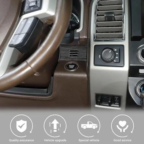 Miniatura 4 de Jimen Compatible con Ford F150 2015-2020, 4 Piezas Cubierta del Panel de la Consola Central Accesorios de Moldura Interior (Grano de Madera Negra)