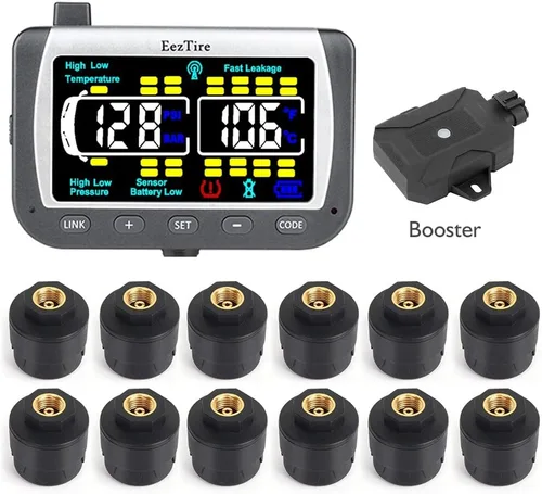 Miniatura 16 de EEZ RV Products EEZTire - Sistema de monitoreo de presión de neumáticos en tiempo real/24x7 - Monitor a color + 4 sensores + Sistema de refuerzo