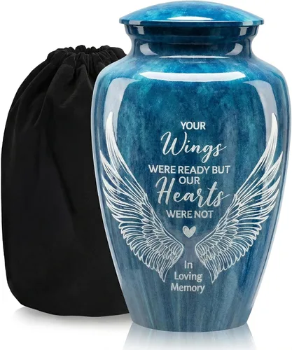 Miniatura 10 de Urna hecha a mano para cenizas humanas, grandes urnas decorativas de cremación, urna funeraria conmemorativa para hombres y mujeres adultos