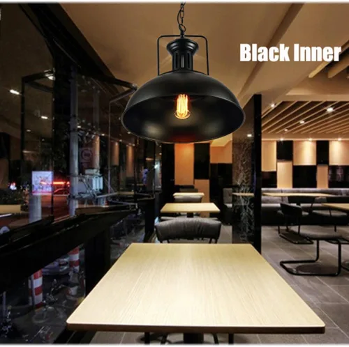 Miniatura 3 de Iluminación colgante vintage de metal negro con cadena para isla de cocina, altura ajustable, lámpara colgante industrial, pantalla individual