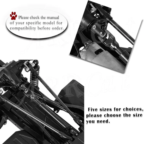 Miniatura 4 de 2 piezas de 4.606-6.457 in de eje de transmisión universal RC actualizaciones para 1/10 Axial SCX10 SCX10-II Redcat D90 Gen7 /Pro RC4WD GEN8 RC