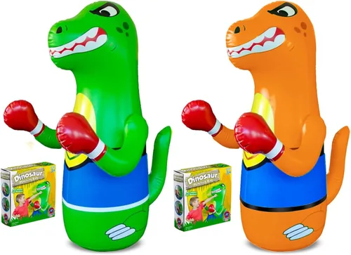 Preferred Toys Saco de boxeo inflable de dinosaurio para niños – Paquete de 2 bolsas Bop para niños pequeños y niños de 3 a 8 – Juguetes inflables