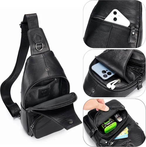 Miniatura 199 de LUKZIJAES Bolso bandolera de cuero genuino para hombre