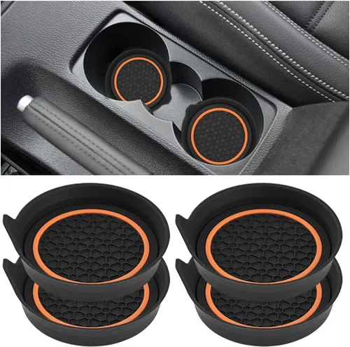 Miniatura 11 de HZEL Posavasos Portavasos para Automóvil, 4PCS Almohadillas Antideslizantes Impermeables para Botellas de Agua de Vehículos, Alfombrillas Empotradas