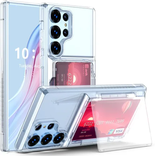 Miniatura 14 de Funda tipo billetera compatible con Galaxy S23 Ultra con soporte para tarjeta de crédito, ranura para tarjeta de identificación, a prueba de golpes