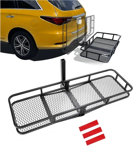 KUAFU Portaequipajes de Enganche para Carga de 550 libras 61.5"x19.5"x5.5" Compatible con Receptor de Enganche de 2"x2" Furgoneta SUV Camión