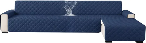 Miniatura 14 de XINEAGE Fundas 100% impermeables para sofá modular en forma de L, reversible, lavable, con botones de chaise plum flower, protector de muebles