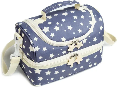 Miniatura 7 de Bolsas de Almuerzo Tote de Doble Compartimento para Niños, para Niños y Niñas, Loncheras para Niños Pequeños, Preescolar, Niños Pequeños, Jardín
