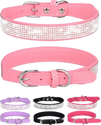 Collar brillante para perros pequeños, medianos y grandes, collares de perro con diamantes de imitación para perras y machos, collares de cachorros