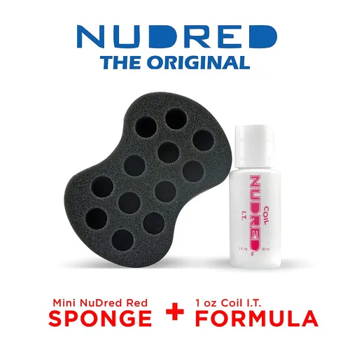 Miniatura 2 de Coil I.T. Formula + Mini esponja roja para el cabello, hidratante para el cabello para hombres y mujeres negros, cepillo de esponja para rizos