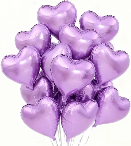 Miniatura 16 de 100 globos en forma de corazón de 5 pulgadas, globos de aluminio de Mylar de papel de aluminio para decoración de mujeres y niñas, día de San