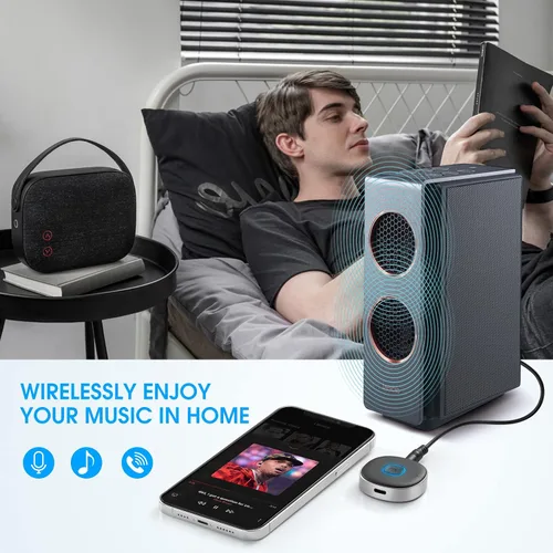 Miniatura 6 de LAICOMEIN - Receptor Bluetooth, adaptador auxiliar portátil para automóvil de 0.138 in, receptor de audio inalámbrico Bluetooth