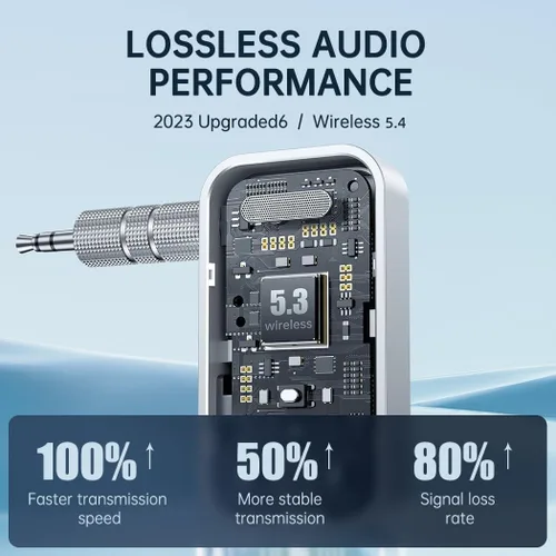 Miniatura 4 de FMIIFMS Receptor transmisor Bluetooth 5.4 de alta calidad, transmisor inalámbrico 2 en 1 para TV/auriculares, gimnasio, receptor Bluetooth