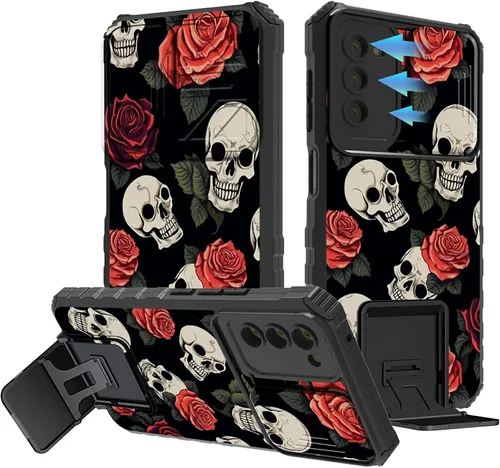 Miniatura 926 de Funda para Samsung Galaxy S22 Ultra 5G, Galaxy S22 Ultra con cubierta de cámara deslizante, funda resistente de doble capa con función atril Black