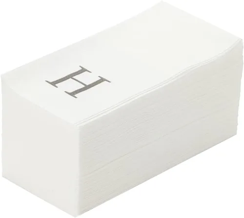 Miniatura 61 de Luxenap Toallas de invitados de tacto de lino de 15.8 X 7.9 pulgadas, 50 toallas de mano con letras - Letra dorada "S", fuente sans serif