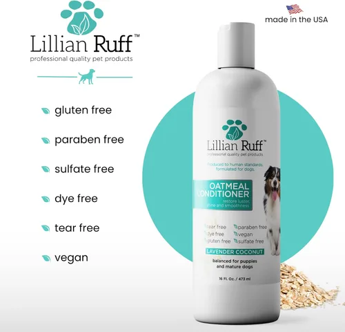 Miniatura 5 de Lillian Ruff PRO Formula - Acondicionador de avena para perros, alivio nutritivo y calmante para alergias y pieles sensibles, desenreda, suaviza