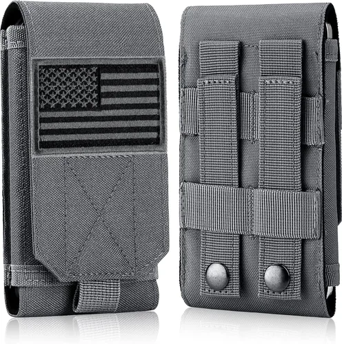 Miniatura 11 de Funda Táctica Molle para Teléfono, Funda de Cinturón con Asa de Bucle Resistente con Parche de Bandera para iPhone 17 Pro Max/Air/17 Pro/17/16 Pro