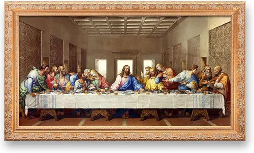 Miniatura 22 de A&T ARTWORK La Última Cena de Leonardo Da Vinci Las reproducciones de arte clásico mundial, impresiones de lienzo Giclee, arte de pared