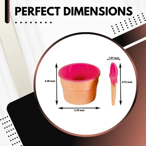 Miniatura 2 de Green Direct Copas de yogur congelado de helado de Sundae de plástico con cucharas - Cuencos de postre para helado (240)