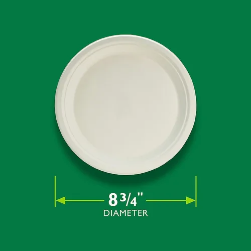 Miniatura 2 de Hefty EcoSave - Platos desechables, hechos de materiales a base de plantas, platos de papel resistentes y aptos para microondas, platos desechables