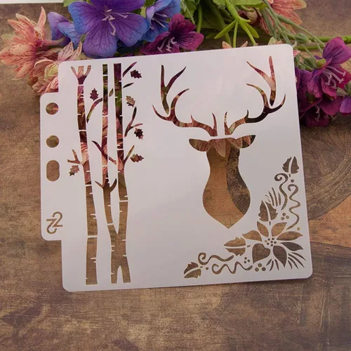 Miniatura 7 de Plantillas de pintura de plástico PET con diseño hueco de copo de nieve, perfectas para diseño textil, decoración de pared, ventana, papel, álbumes