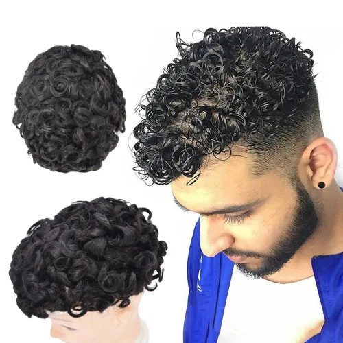 Miniatura 11 de LYRICAL HAIR Unidad de cabello humano de 0.236 in, onda de 0.236 in, unidad de cabello brasileño para hombres negros africanos americanos, #1B Negro