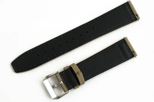 Miniatura 6 de StrapHabit Correa de reloj de liberación rápida, correa de reloj de tela de vela, dos longitudes, correa de reloj de piel de nailon, 0.748 in, 0.787