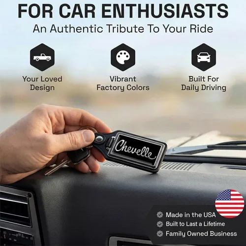 Miniatura 2 de Brotherhood Car Key Chain for Chevelle - Classic Models Keychain for Men and Women 1) Negro medianoche