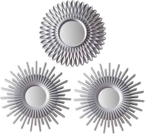 Miniatura 9 de BONNYCO Espejos dorados para pared, paquete de 3, espejos redondos de pared para dormitorio y decoración del hogar. Espejos decorativos de sala