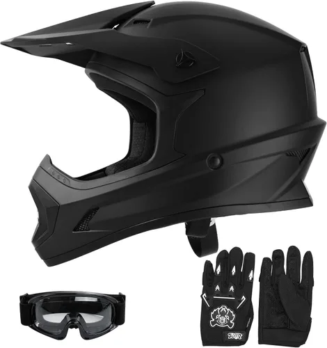 Miniatura 22 de SLMOTO - Casco DOT para niños y jóvenes de motocross, casco de motocicleta de calle, casco de bicicleta de tierra, motocross, ATV, casco con diseño
