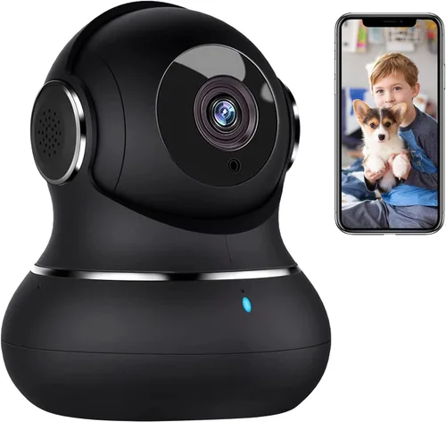 litokam Cámara de seguridad interior 2K, cámaras de 360° para seguridad del hogar en interiores con detección de movimiento, cámara para mascotas