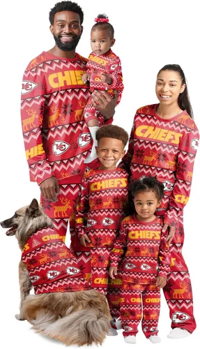 FOCO NFL womens Nfl Team Ugly Pattern Matching Set Family Holiday Pajamas
