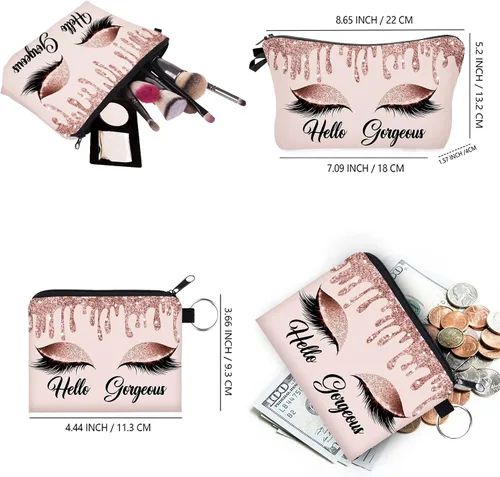 Miniatura 5 de Bolsa de maquillaje para bolso, bolsas de cosméticos para mujer, regalo inspirador para mujer, pequeña bolsa de cosméticos divertida, bolsa de viaje