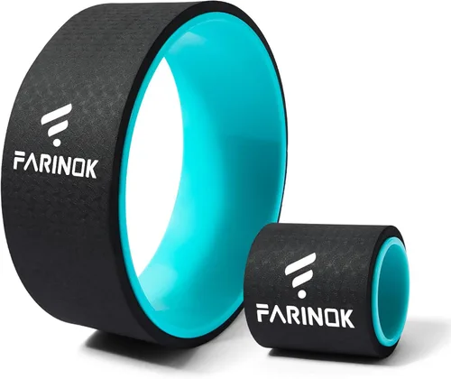Yoga Wheel for Stretching & Flexibility to Help Back Aches & Tension, Deep Tissue Muscle Massage. Back Roller Wheel with Extra Cushion, Wider &