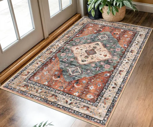 Miniatura 189 de KOZYFLY Alfombra Pequeña de Área 2x3 Pies Alfombras para Entrada Lavable Boho Alfombra de Entrada Antideslizante Tapete de Puerta Interior Entrada