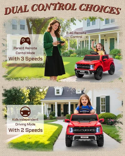 Miniatura 3 de First Ride On - Auto Ford F-150 Raptor de 12 voltios con licencia para niños, juguetes para montar con control remoto, vehículo eléctrico para niños
