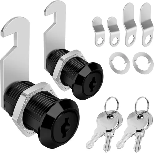 Cerraduras de Gabinete con Cerradura de Leva con Llave Igual, Acabado Negro 3/4'' (Longitud) Cilindro Seguro Archivos Cajones Cerraduras de