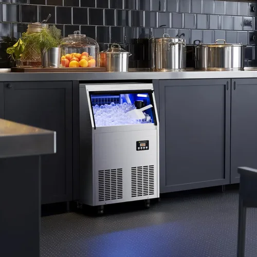 Miniatura 7 de Coolski Máquina de hielo comercial, máquina de hielo de 200 libras/24 horas con capacidad de almacenamiento de 35 libras, 45 cubitos de hielo