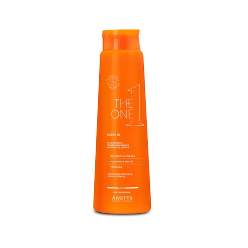 Amitys The One Leave-In 16.9 fl oz, aceite de buriti, proteína de quinua, vinagre balsámico. reparación de daños, fortalecimiento capilar,